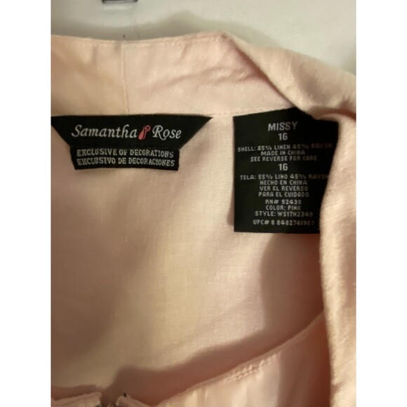 Samantha Rose Linen Dress/Jacket Set Size Missy 16 - Picture 9 of 11